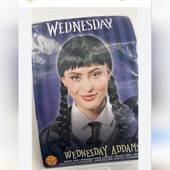 Wednesday Addams Costume Wig Adult Wig, Women, As Shown, One Size - Picture 1 of 10